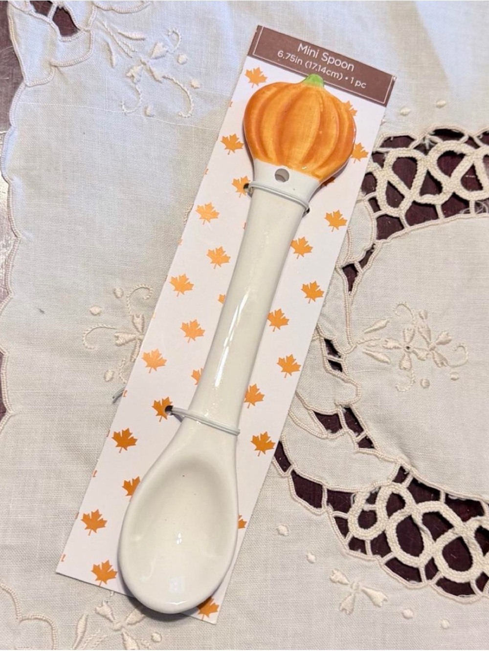 7”Ceramic Pumpkin Mini Spoon